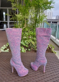 740466 P BOTA CANO LONGO JOJO GLITTER FRUTACOR AZUL - loja online