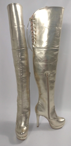 740116 P BOTA OVER THE KNEE MEIA PATA E SALTO FINO OURO - comprar online