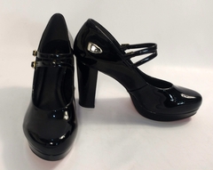 1290062 G SAPATO BONECA COM DUAS TIRAS VERNIZ PRETO - comprar online