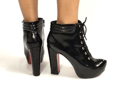 940066 G BOTA CANO CURTO COTURNO SALTO GROSSO VERNIZ PRETO - Au Bottier