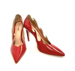 970310 G SCARPIN FOGUINHO VERNIZ VERMELHO - comprar online