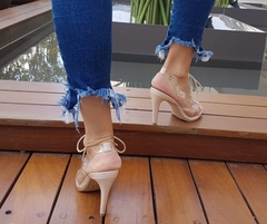 MILLY G SANDÁLIA TRANSPARENTE COM NUDE - comprar online