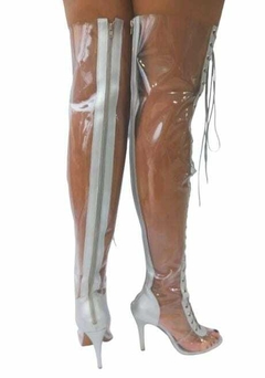 BOTA PABLO P DE AMARRAÇÃO FRONTAL TRANSPARENTE COM PRATA - Au Bottier