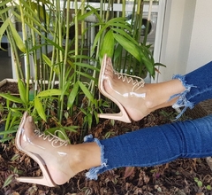 MILLY G SANDÁLIA TRANSPARENTE COM NUDE