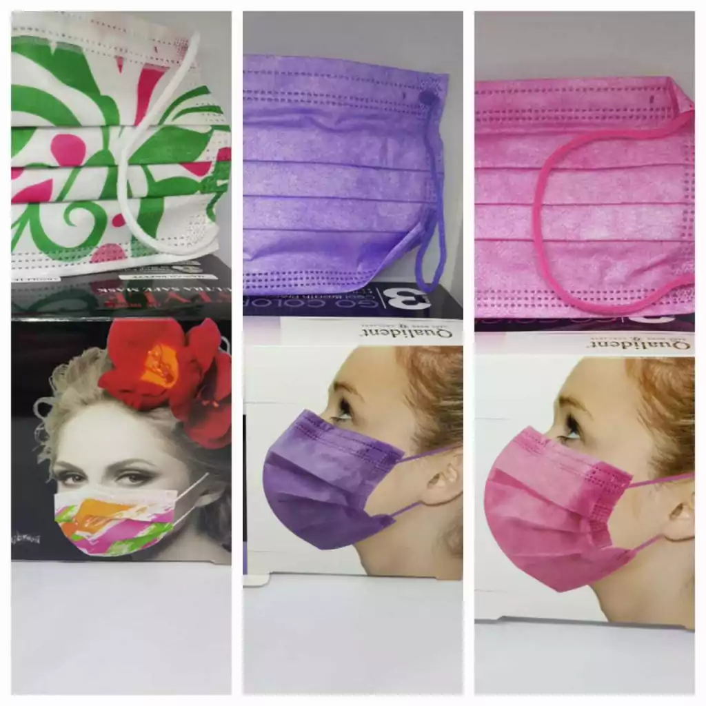 Barbijos Tri-Capa Estampados y de Colores x 50