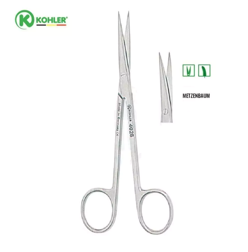 Tijera Para Cirugía Metzenbaum Recta 14.5cm Kohler Cod 4028