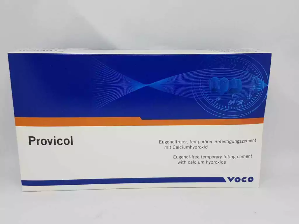 Voco provicol cemento provisorio sin eugenol base x 25g. y catalizador x 25 gramos