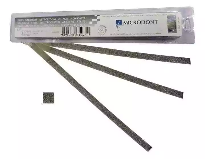 TIRAS DE ACERO ABRASIVAS PARA PULIR AMALGAMA X12U 4/6MM MICRODONT