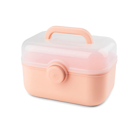 Botiquín organizador rosa con manija