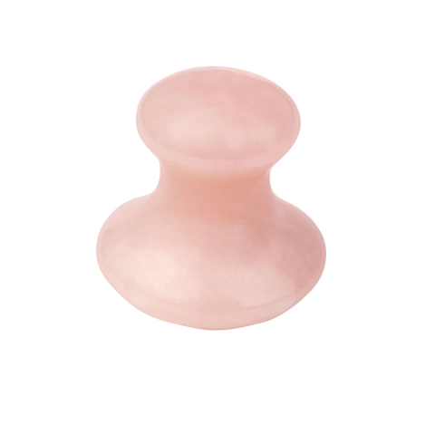 Gua Sha Hongo de Cuarzo Rosa – Masaje Facial & Drenaje