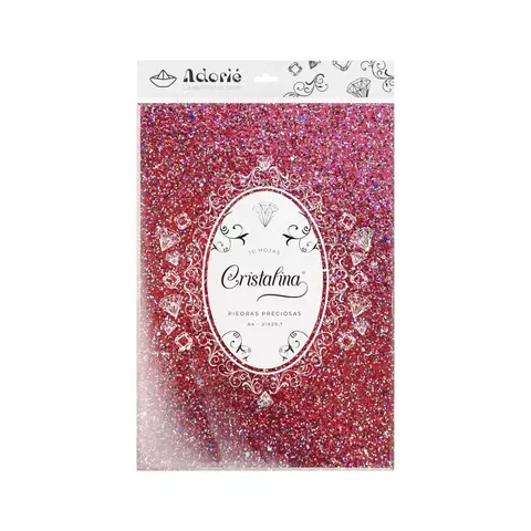 Cristalina Rojo Coral 250g - Adorié ® - A4 - 10 hojas - comprar online