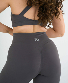 Calza Con Frunce Gris Mujer Tiro Alto - Yagé Sportswear