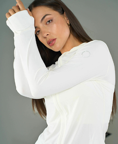 Campera Blanca Elastizada con Capucha Mujer - Yagé Sportswear