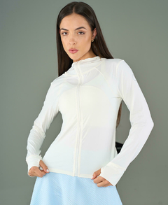 Campera Blanca Elastizada con Capucha Mujer - Yagé Sportswear