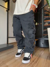 jean cargo strip negro