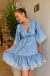 Vestido Tencel Bordado com Decote - comprar online