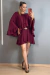 Conjunto Vestido e Bata Sobreposta Bordô - FOREVER