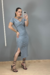 Vestido Anarruga Manga Curta