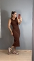 Vestido Anarruga Ziper Posterior Marrom na internet