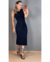Vestido Anarruga Ziper Posterior Preto - comprar online