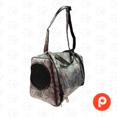 Bolso Transportador Semirigido de Cuero Ecologico Metalizado + Hebilla (45x30x25cm)