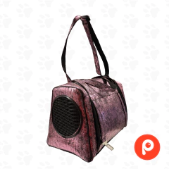 Bolso Transportador Semirigido de Cuero Ecologico Metalizado + Hebilla (45x30x25cm) - comprar online