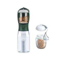 Botella 3 en 1. Dispenser de Agua, Alimento y Bolsas