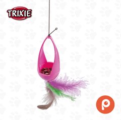 Juguete para puertas. Hecho en plástico con plumas en cinta elástica, para colgar de la puerta. Se puede llenar con snacks. 9/ - comprar online