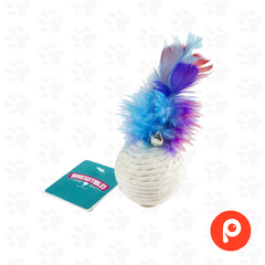 Pelota algodon blanca grande con pluma (Irresistibles)