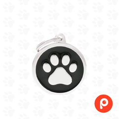 Chapita Identificatoria My Family BLACK BIG CIRCLE PAW