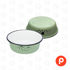 Comedero "Adventure"Acero inox/esmalte, antideslizante, chato, 0,2 l/ø 12 cm, verde
