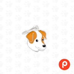 Chapita Identificatoria My Family White and Brown Jack Russell