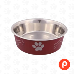 Comedero de Acero Inox. Recub. en Plástico con Antideslizante. 0,75 l, ø17 cm