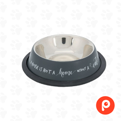 Comedero Acero Inox. Barnizado. 0,7 l, ø 21 cm. "A house is not a home without a Dog" (Trixie)