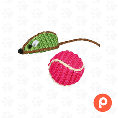 Set de ratón y pelota, de sisal, con catnip, 5cm/ø4cm, (Trixie)