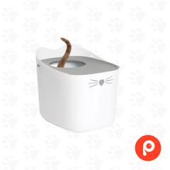 Litera Gato Apertura Superior Pixi Box Catit Color Blanco/gris