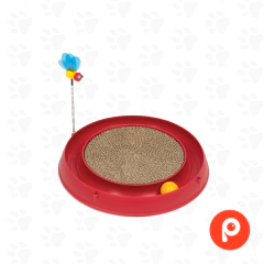 Catit Play 3 in 1 Circuit Ball Toy with Scratch Pad - Rojo