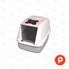 Litera Catit con Techo, Puerta y filtro de carbon activado, (Gris & Rosa) AIRSIFT STANDAR