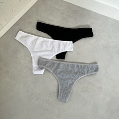 Pack x 3 - less básica algodón c/gris - comprar online
