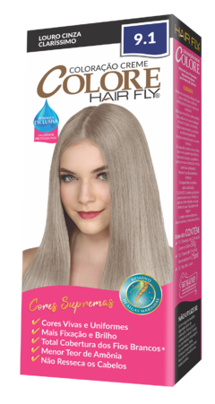 COLORACAO COLORE HAIR FLY 9.1 LOURO CINZA CLARISSIMO 