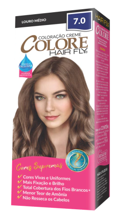 COLORACAO COLORE HAIR FLY 7.0 LOURO MEDIO