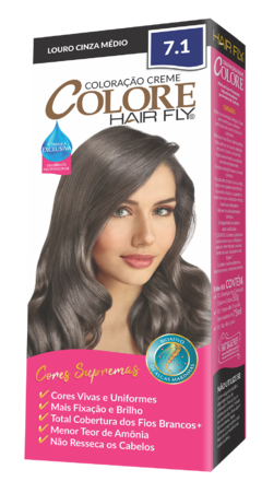COLORACAO COLORE HAIR FLY 7.1 LOURO CINZA M