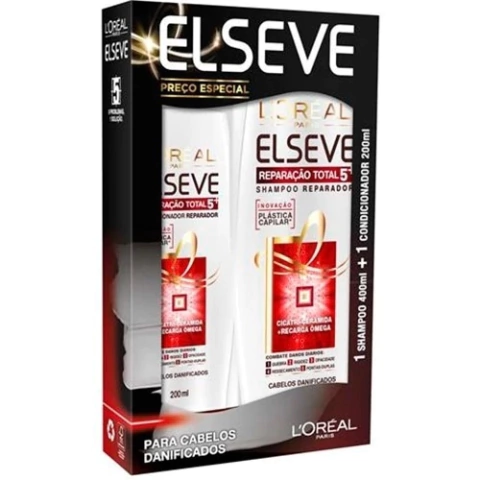 KIT ELSEVE SHAMPOO E CONDICIONADOR REPARACAO TOTAL 5 375/170ML