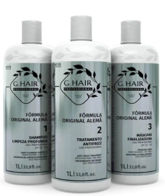 KIT PROGRESSIVA .G HAIR 1 LT ALEMA SHAMPOO / MASCARA E REDUTOR DE VOLUME
