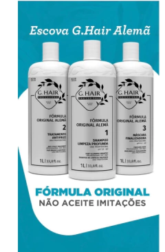 KIT PROGRESSIVA .G HAIR 1 LT ALEMA SHAMPOO / MASCARA E REDUTOR DE VOLUME na internet