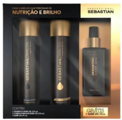 Kit Nutrição e Brilho - Shampoo Dark Oil 250ml + Condicionador Dark Oil 250ml + Dark oil 95ml - comprar online