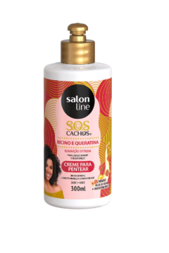 CREME PARA PENTEAR SALON LINE S.O.S CACHOS RICINO E QUERATINA 300ML - comprar online