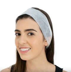 FAIXA SANTA CLARA DESCARTÁVEL SIMPLES EM TNT PARA CABELO COM 20 UNIDADES REF.1115 