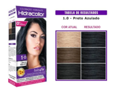 KIT TINTA HIDRACOLOR 1.0 PRETO AZULADO