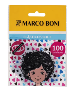ELASTICO SOFT PARA CABELO MARCO BONI PRETO C/100UN REF.8262